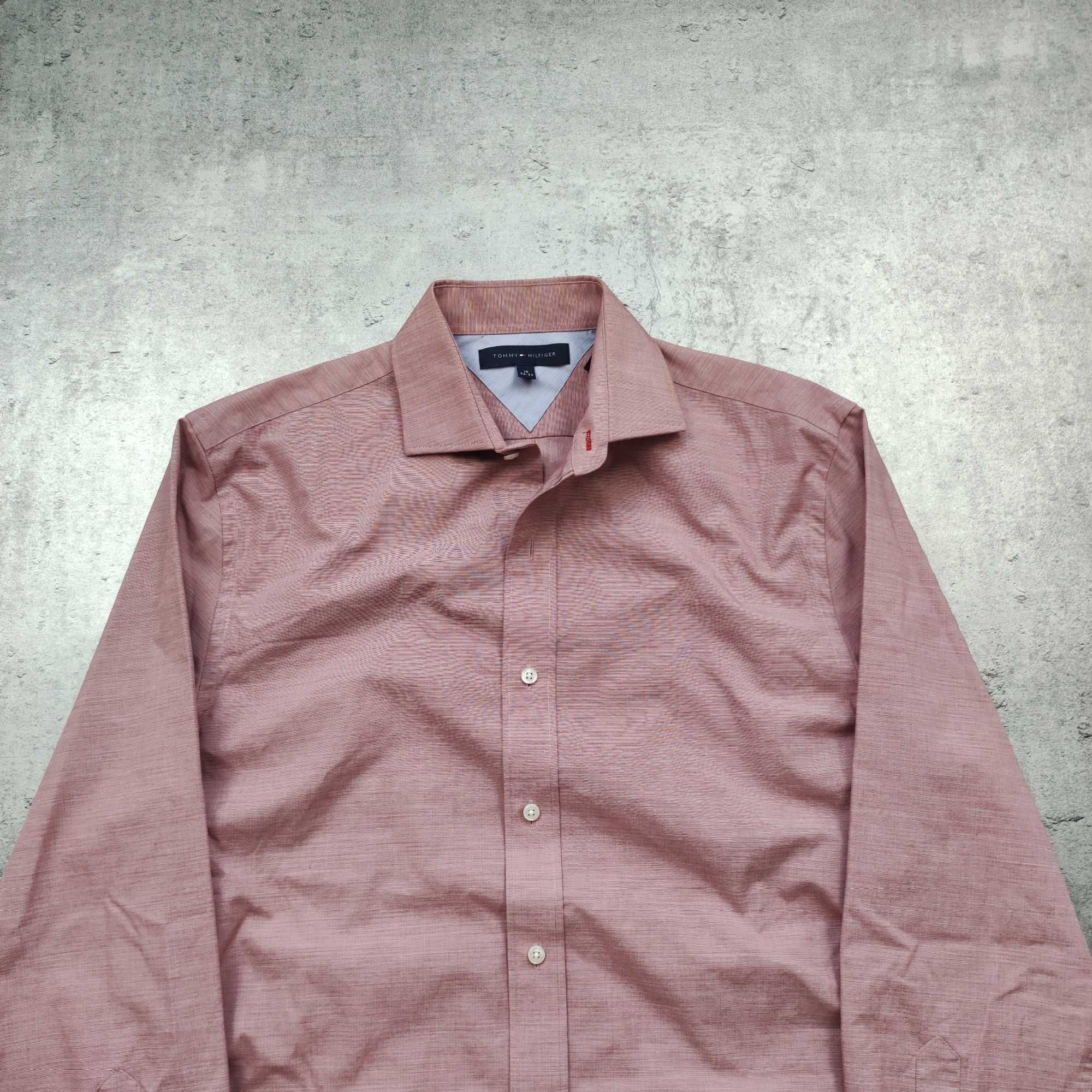 MĘSKA Elegancka PREMIUM Koszula Bawełna Tommy Hilfiger Pudrowy Róż