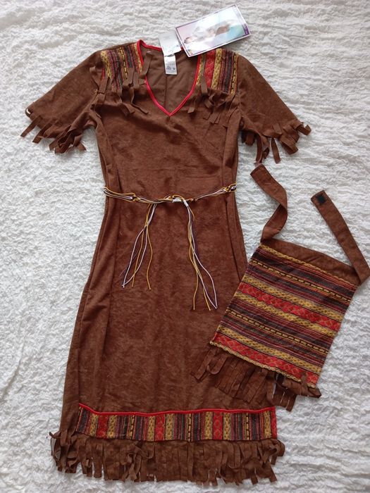 Indianka Pokahontas damski strój na bal Halloween L/XL nowa sukienka