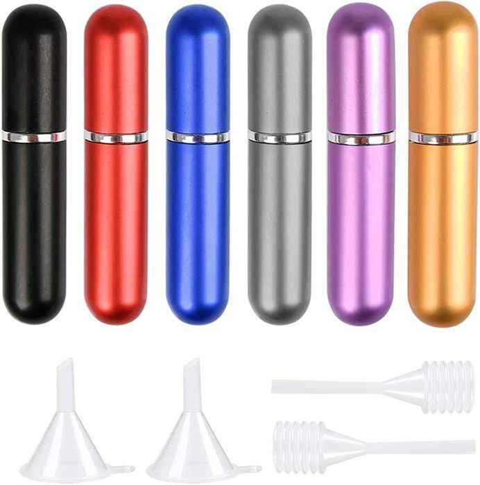 6 peças Atomizador de perfume de 5 ml garrafa vácuo pulverizador de pe