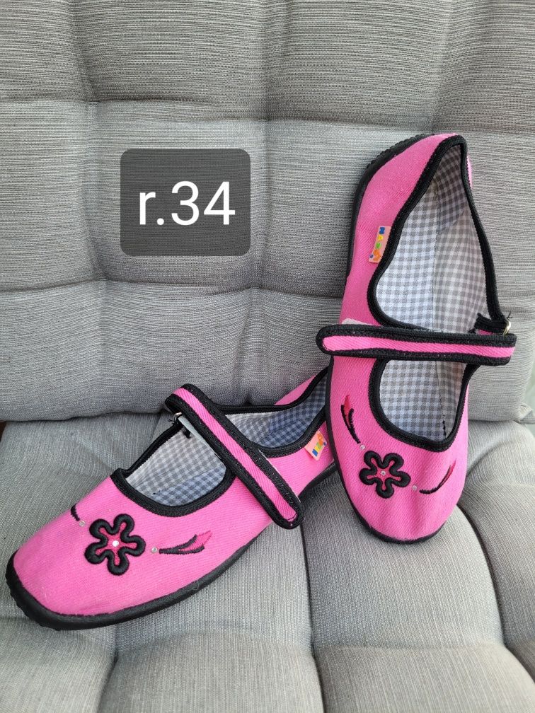 Buty kapcie dziewczęce Nazo r. 34