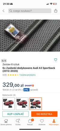 Zaslonki rolety audi a3 8v