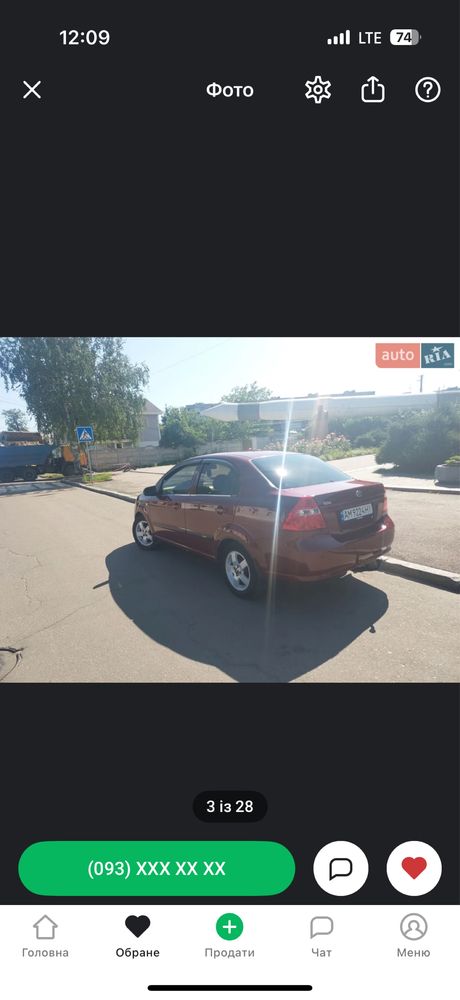 Продам авто ЗАЗ Vida 2012