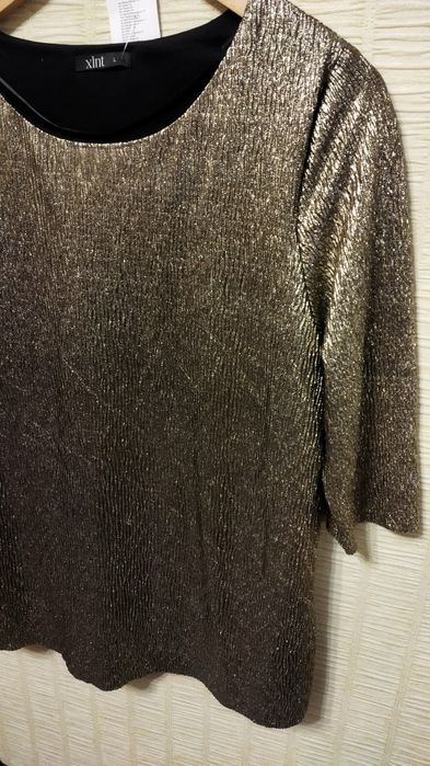 Нарядна золотиста блуза блузка на корпоратив