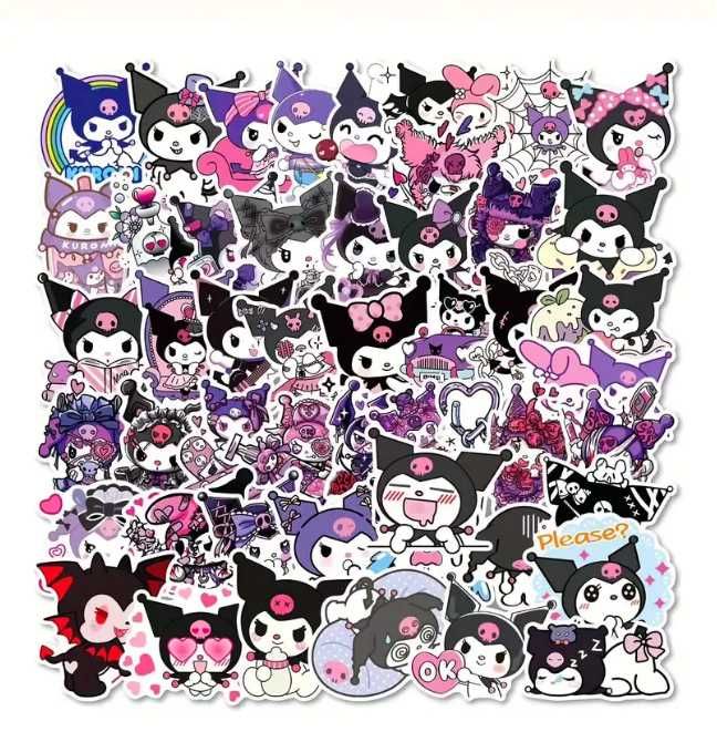 50 szt. naklejek wodoodpornych Kuromi Hello Kitty Sanrio Kawaii