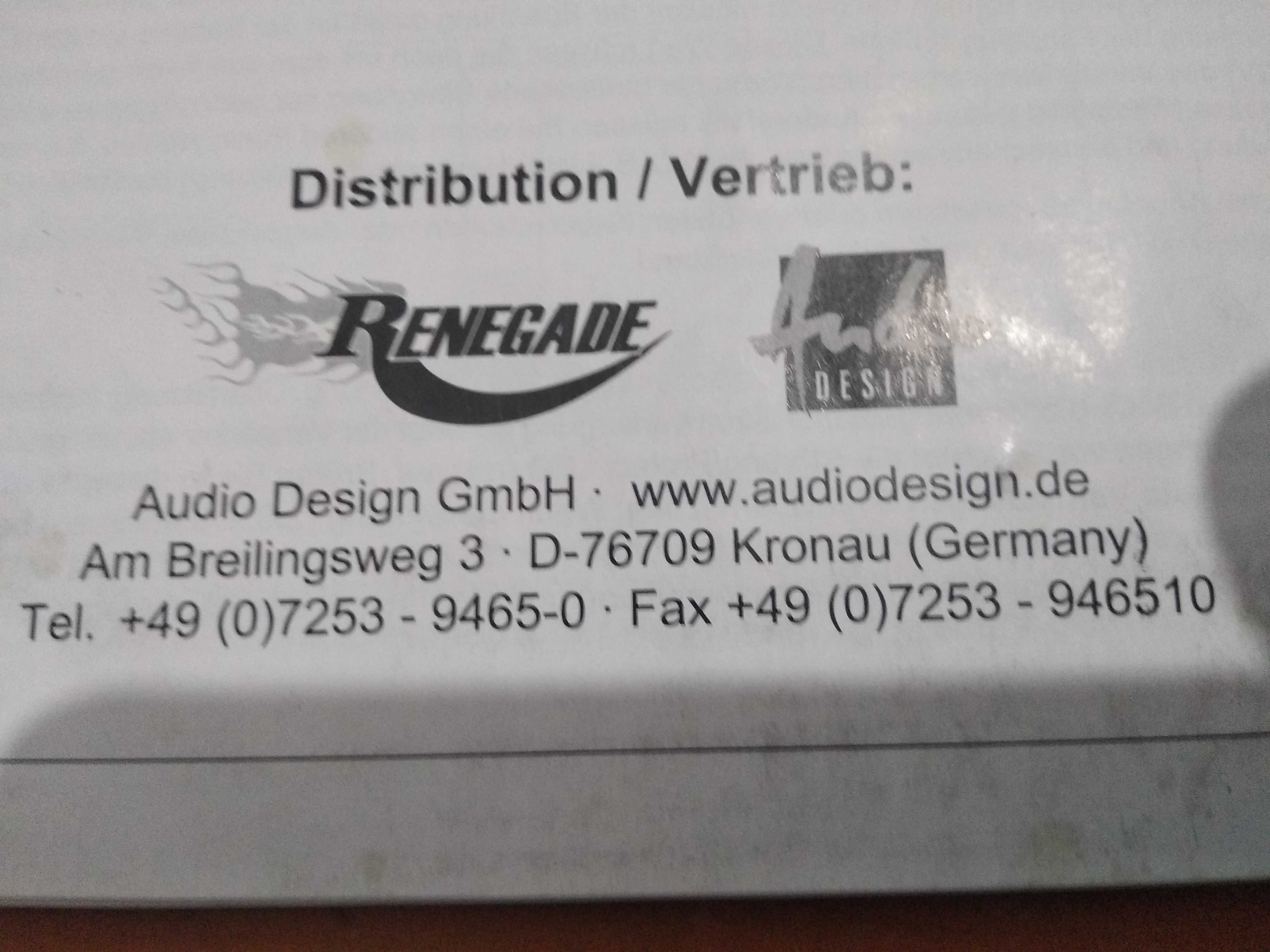 Підсилювач звуку(усилитель) RENEGADE made in Germani