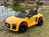 Auto na akumulator AUDI R8 Spyder Pilot USB SKÓRA Miękkie koła EVA