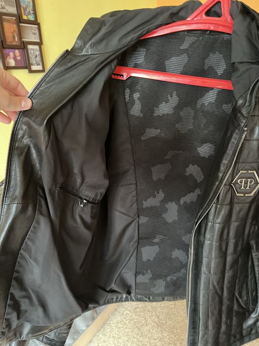 Кожанка шкіряна куртка Philipp Plein 56 (L) розмір