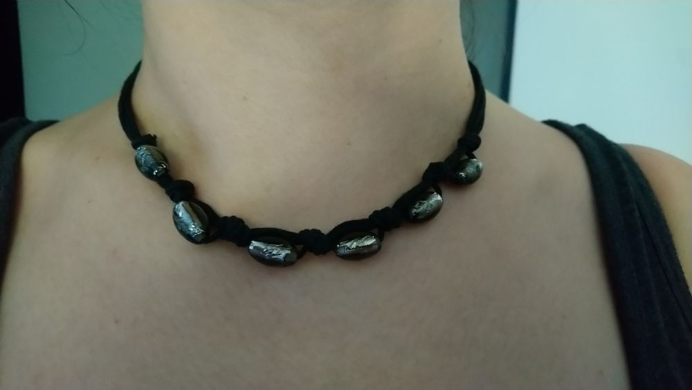 Naszyjnik sznurek handmade koraliki