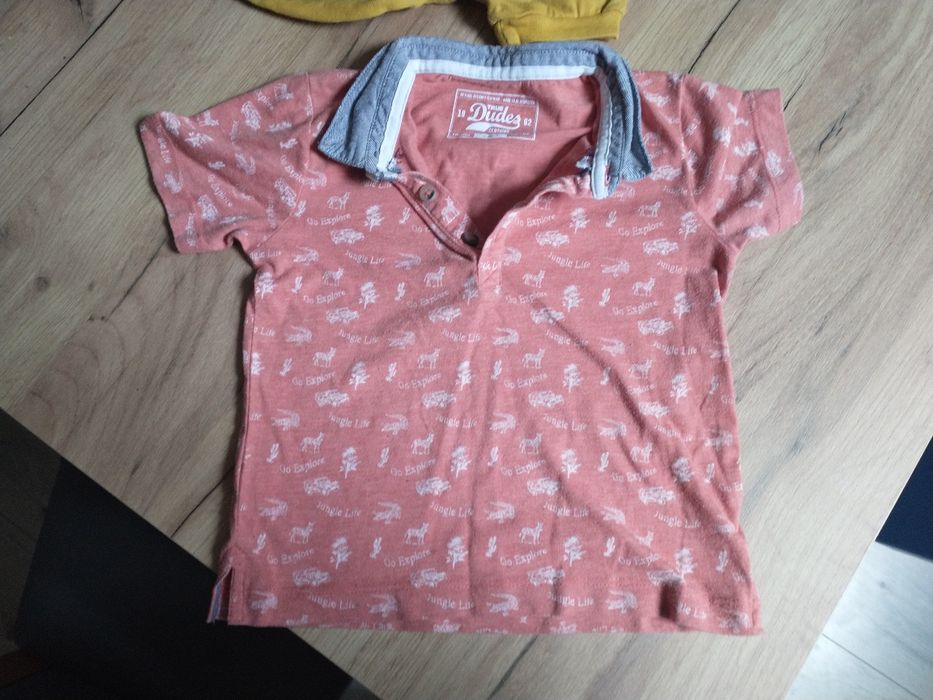 Koszulka polo t-shirt dla chłopca rozm 98/104 kolor morelowy
