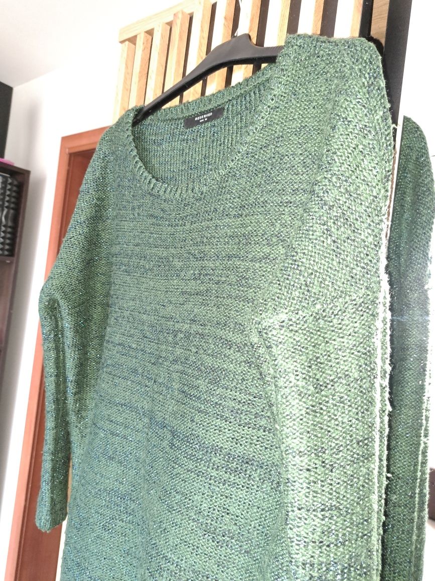 2 szt Sweter musztardowy i  butelkowa zieleń r.L XL  Reserved