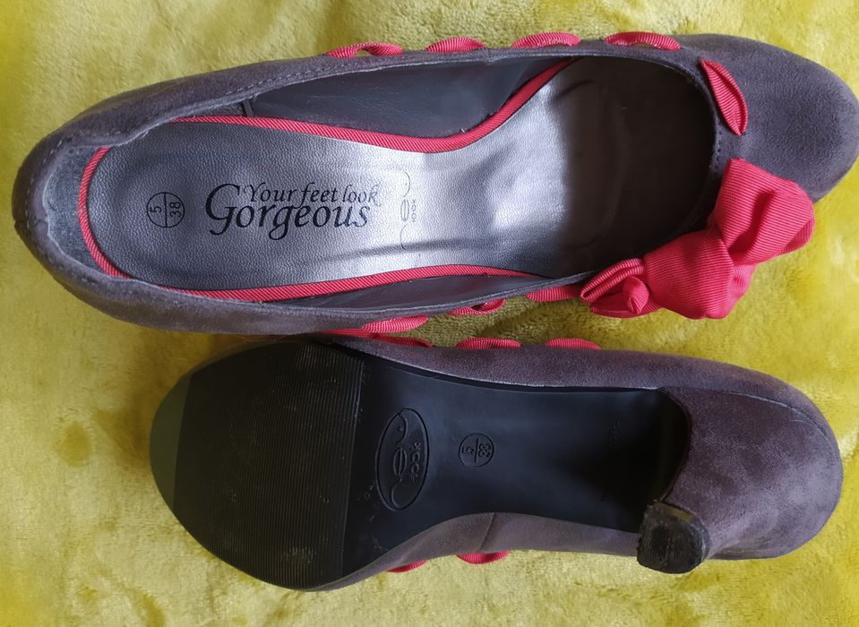 Buty damskie, szpilki, obcas 8cm, NewLook, szare,