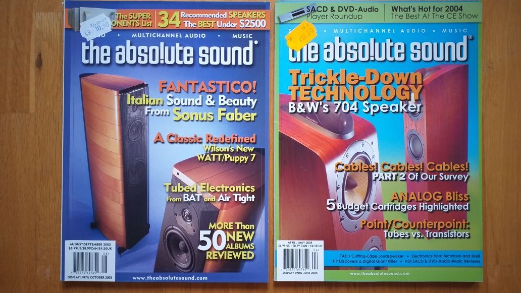 15 edições da revista de audio Absolute Sound