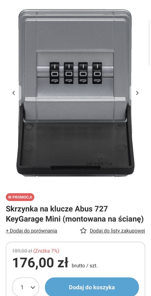 Nowość! Skrzynka na klucze Abus 727 KeyGarage Mini