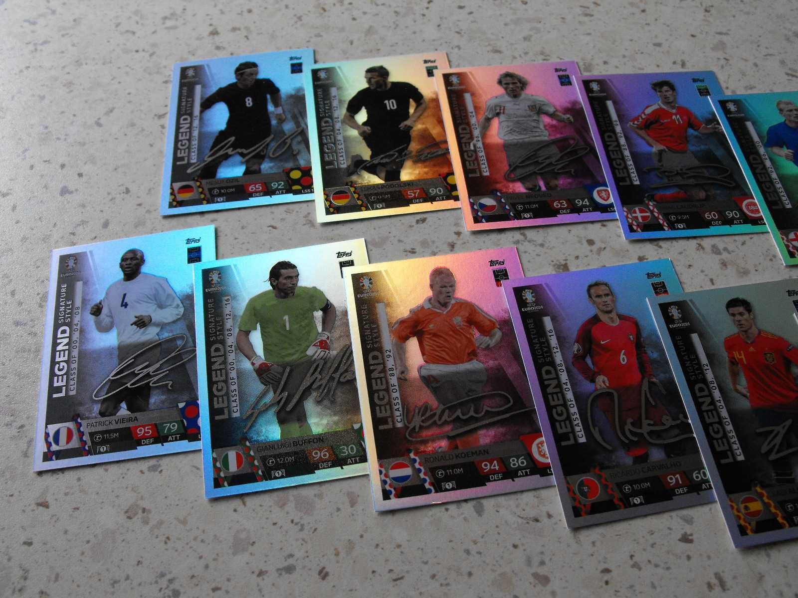 topps Match Attax EURO 2024, karty z kategorii LEGEND LSS, NOWE !!!