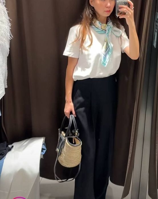 Spodnie nowe szeroka nogawka wiskoza Zara viralowe