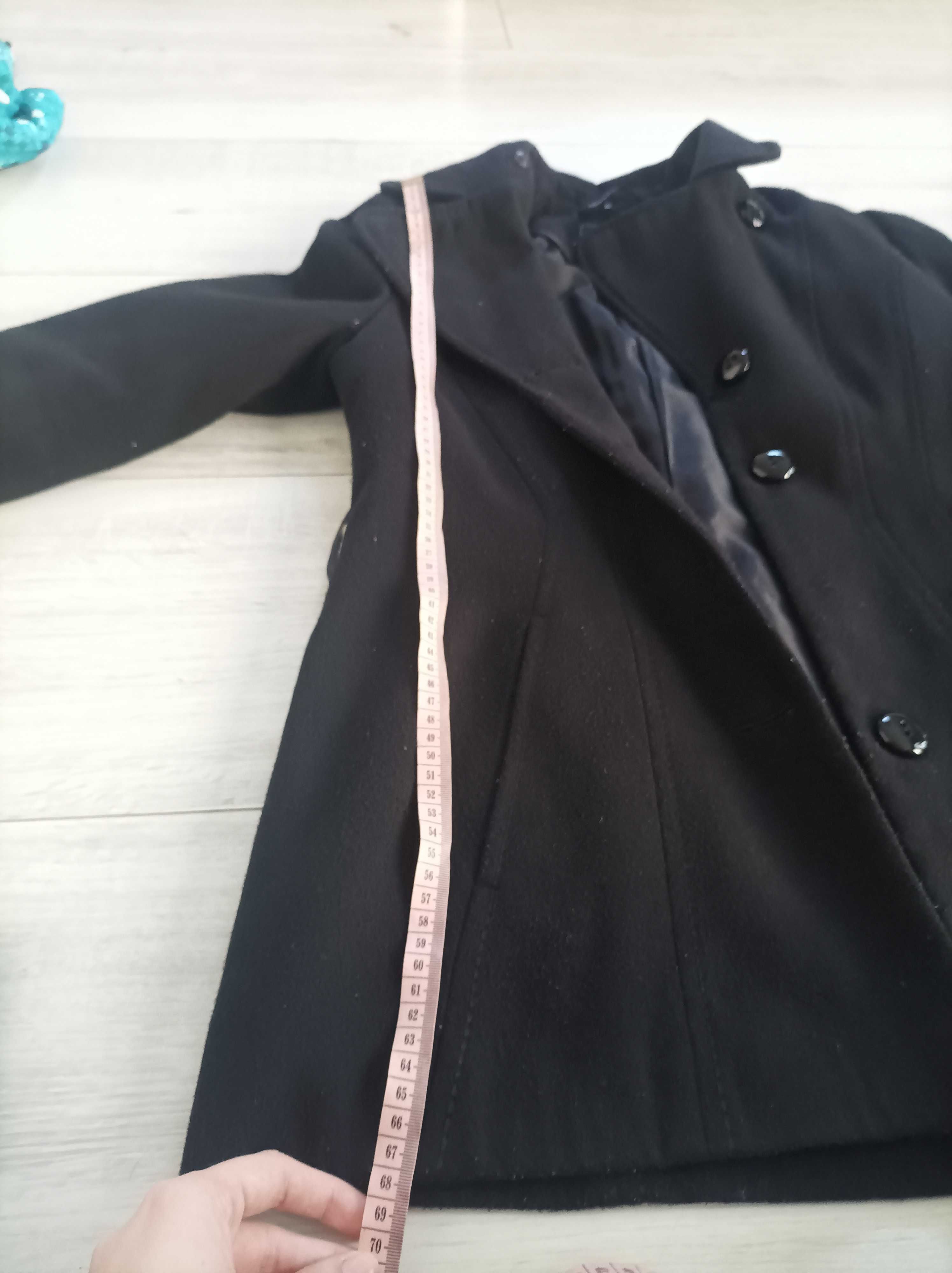 wełniany czarny płaszcz Adrianno Damianii orginalny wełna wool coat
