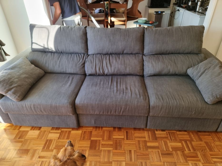 Sofá-cama 3 lugares cinzento