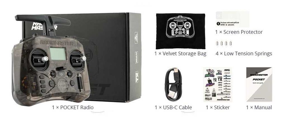 Пульт Radiomaster Pocket ELRS M2 Charcoal для симулятору та польотів