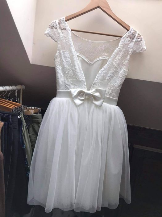 Sukienka okazja nowa ślub tiul biała xs 34