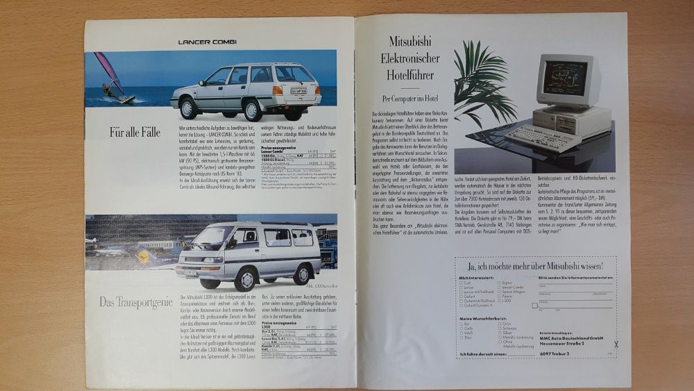 Broszura / Prospekt Mitsubishi Aktuell. Język niemiecki. 1991 r.