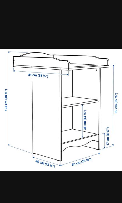 Vende-se trocador/estante branca Ikea