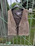 Skórzana,zamszowa kamizelka motocyklowa XL