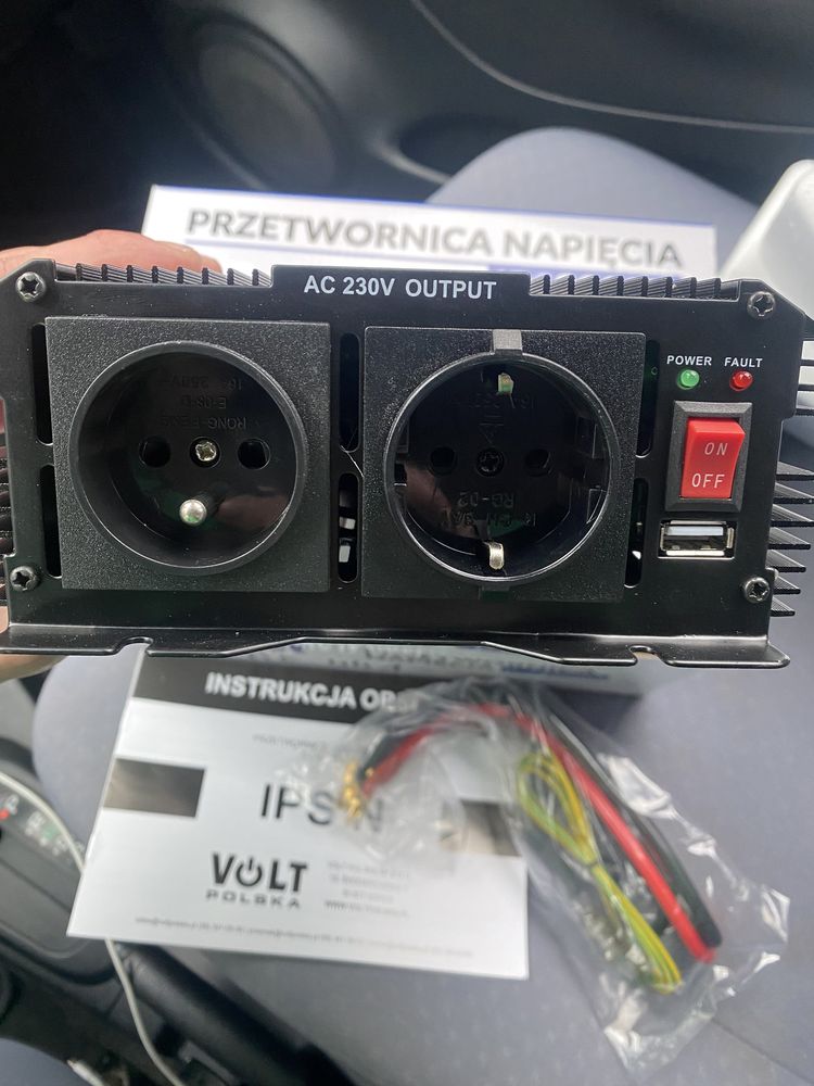 Перетворювач напруги,інвертор Volt Polska, 24V DC/230V AC. 1000W/2000W