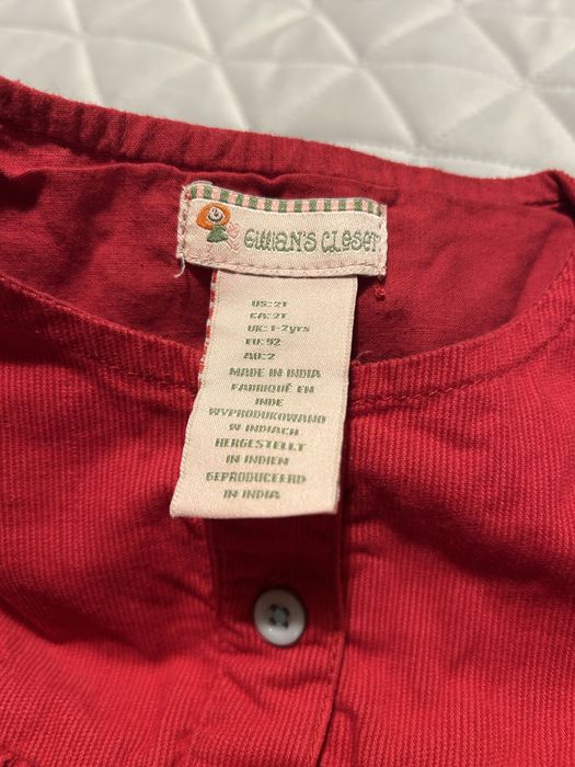 Sukienka świateczna 1-2 latka sztruks bawelna