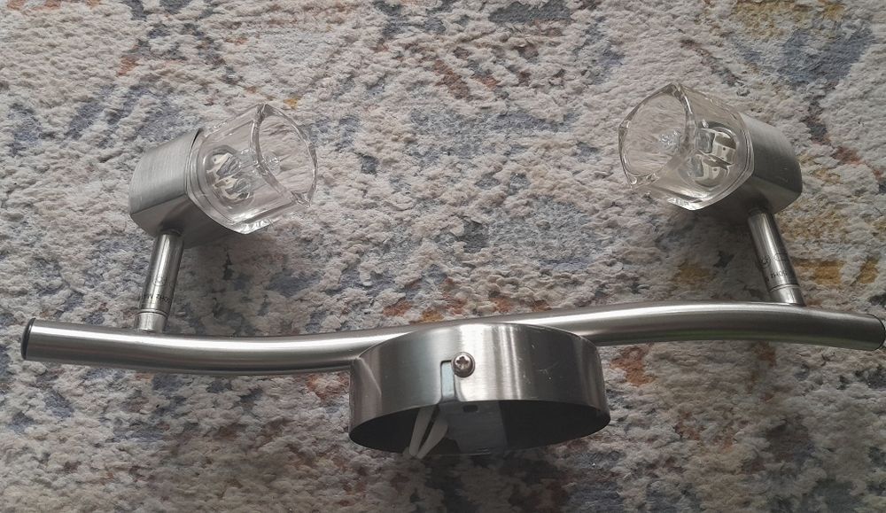 Lampa sufitowa  szklo i stal nierdzewna