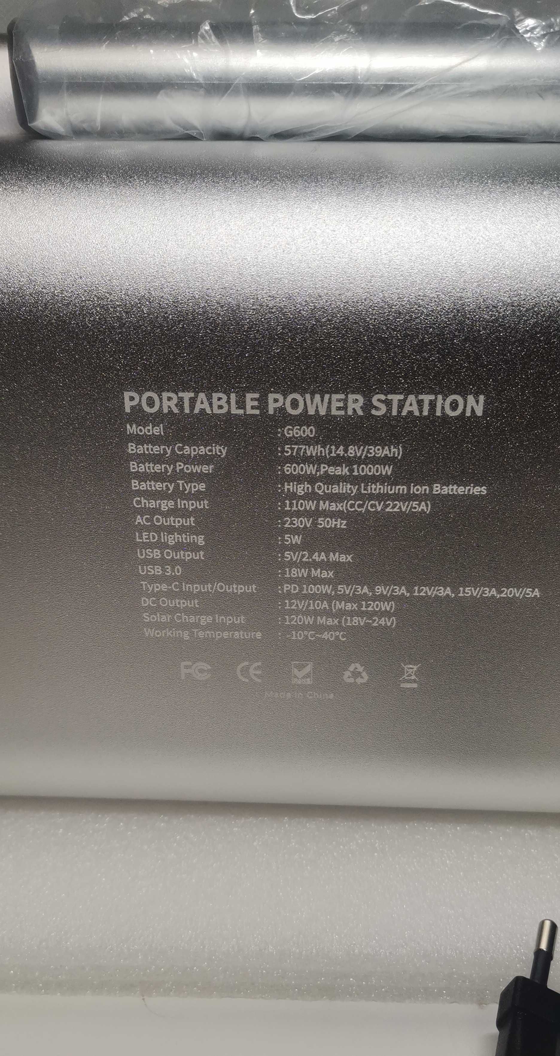 Estação de energia portátil 1000w 577wh 220v