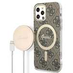 Etui Guess 4G Print MagSafe na iPhone 12 / iPhone 12 Pro + ładowarka i