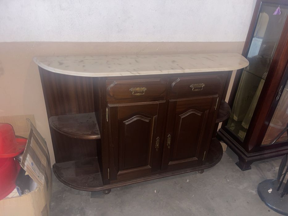 Movel madeira antigo com marmore