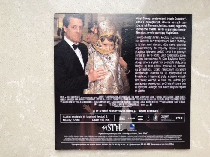 OKAZJA! NOWY film DVD płyta BOSKA FLORENCE Meryl Streep Hugh Grant!