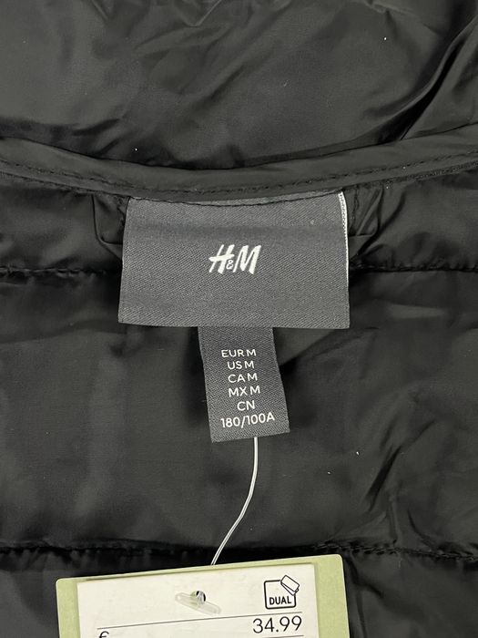 Куртка H&M Lightweight Puffer Jacket (S) чорна чоловіча мікропуховик