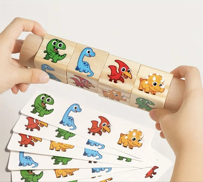 Дерев’яна розвиваюча іграшка «Динозаври» dinosaur cubes