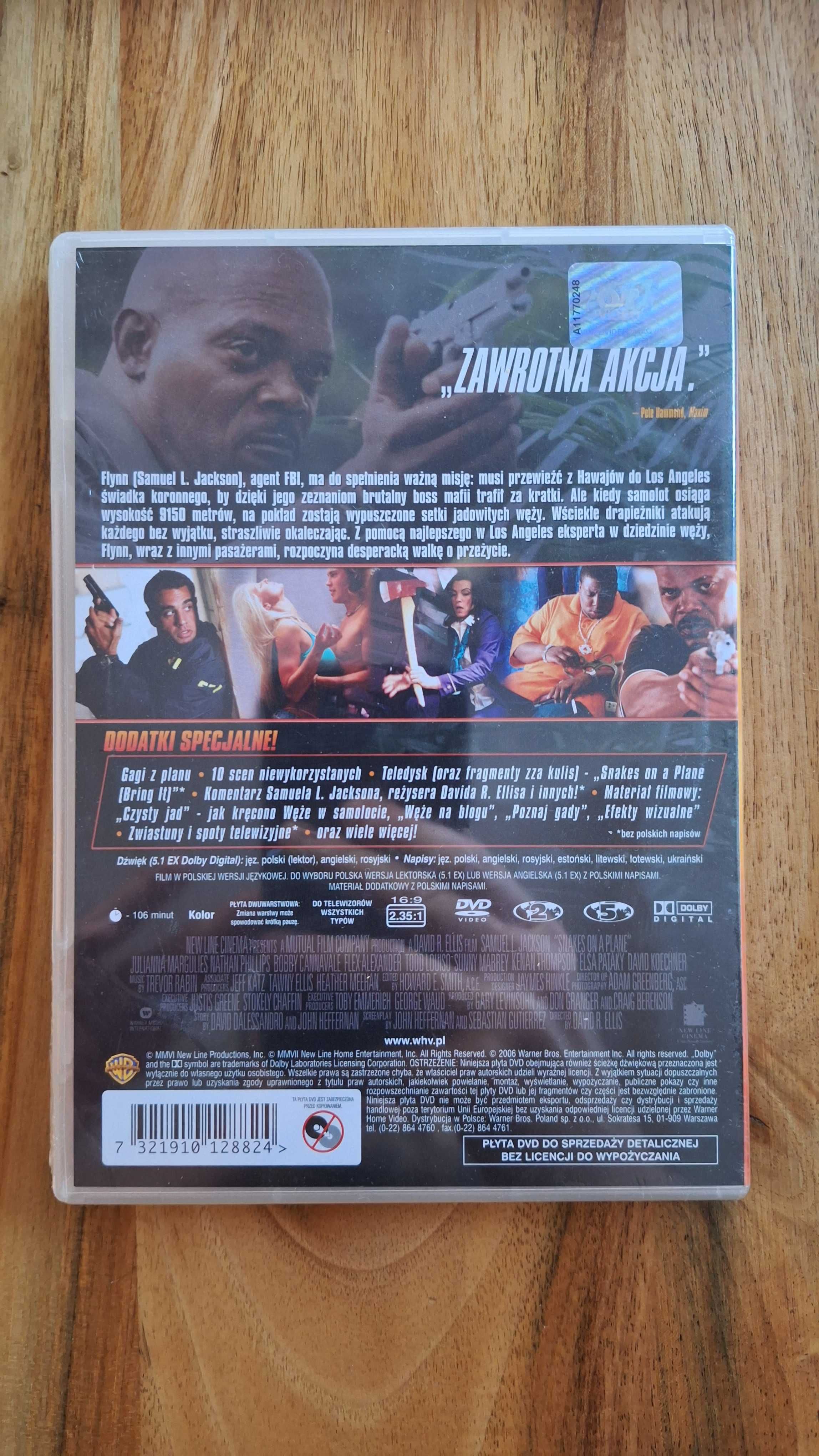 Węże w samolocie - hitowy film - DVD nowe w folii