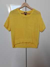 żółty słoneczny półtransparentny sweterek z krótkim rękawem H&M S