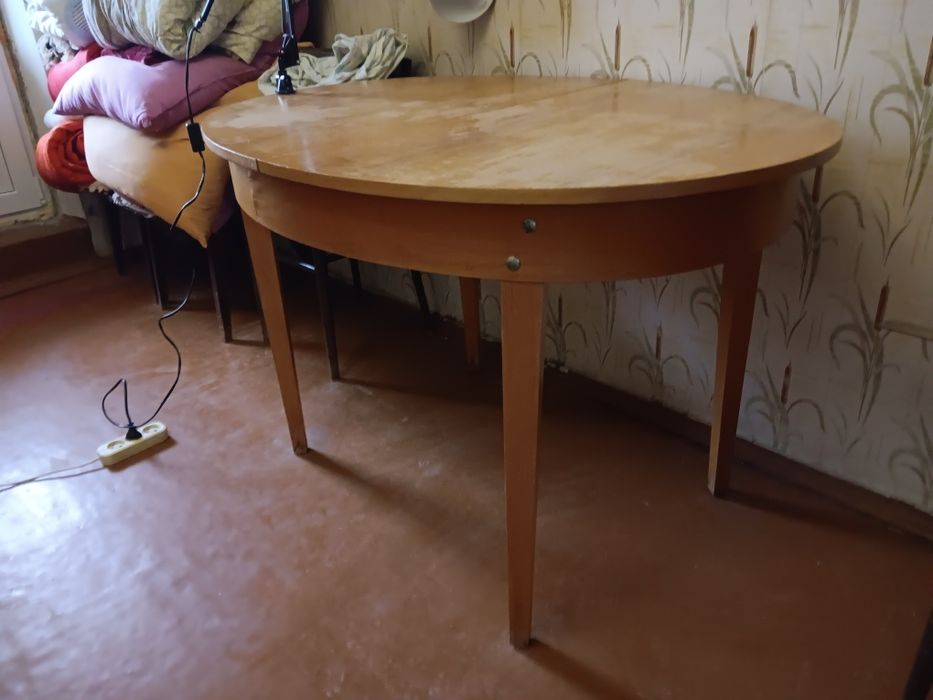 Стол овальный ссср винтаж советский раздвижной