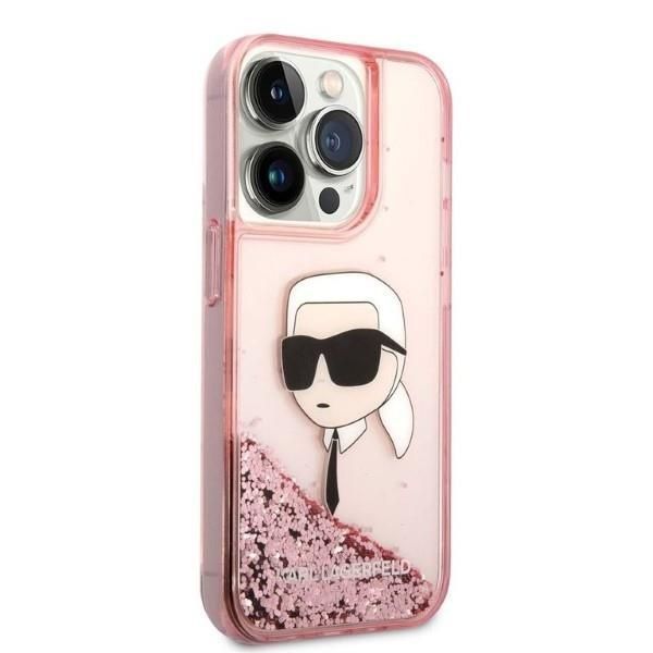 Etui na iPhone 14 Pro Max 6,7" Karl Lagerfeld Różowy z Glitterem