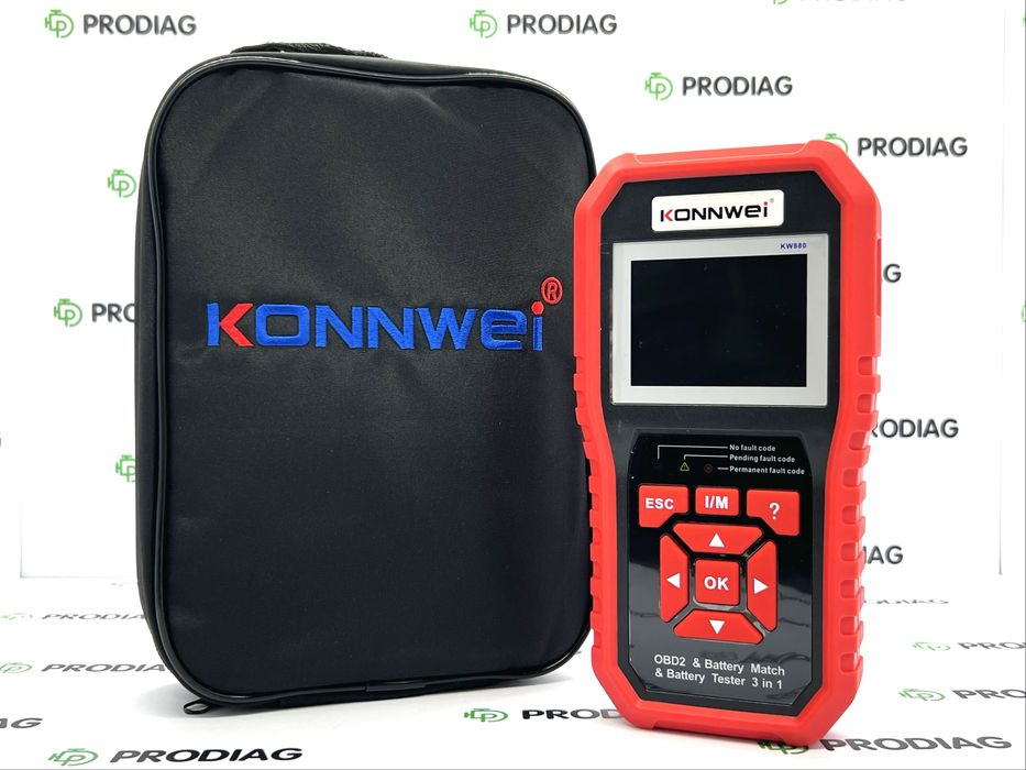 Konnwei KW880 (3 в 1) - тестер АКБ, автосканер, прив'язка АКБ