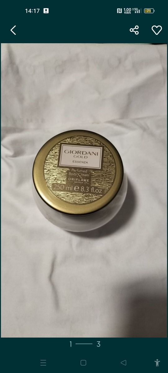 Perfumowany Krem do ciała Giordani Gold Essenza,250 ml.