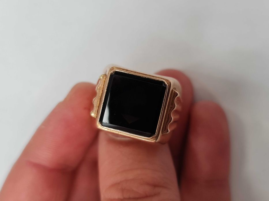 Rosja 1958/ Złoty sygnet męski/ 13.02 gram/ R23/ Kwarc Dymny