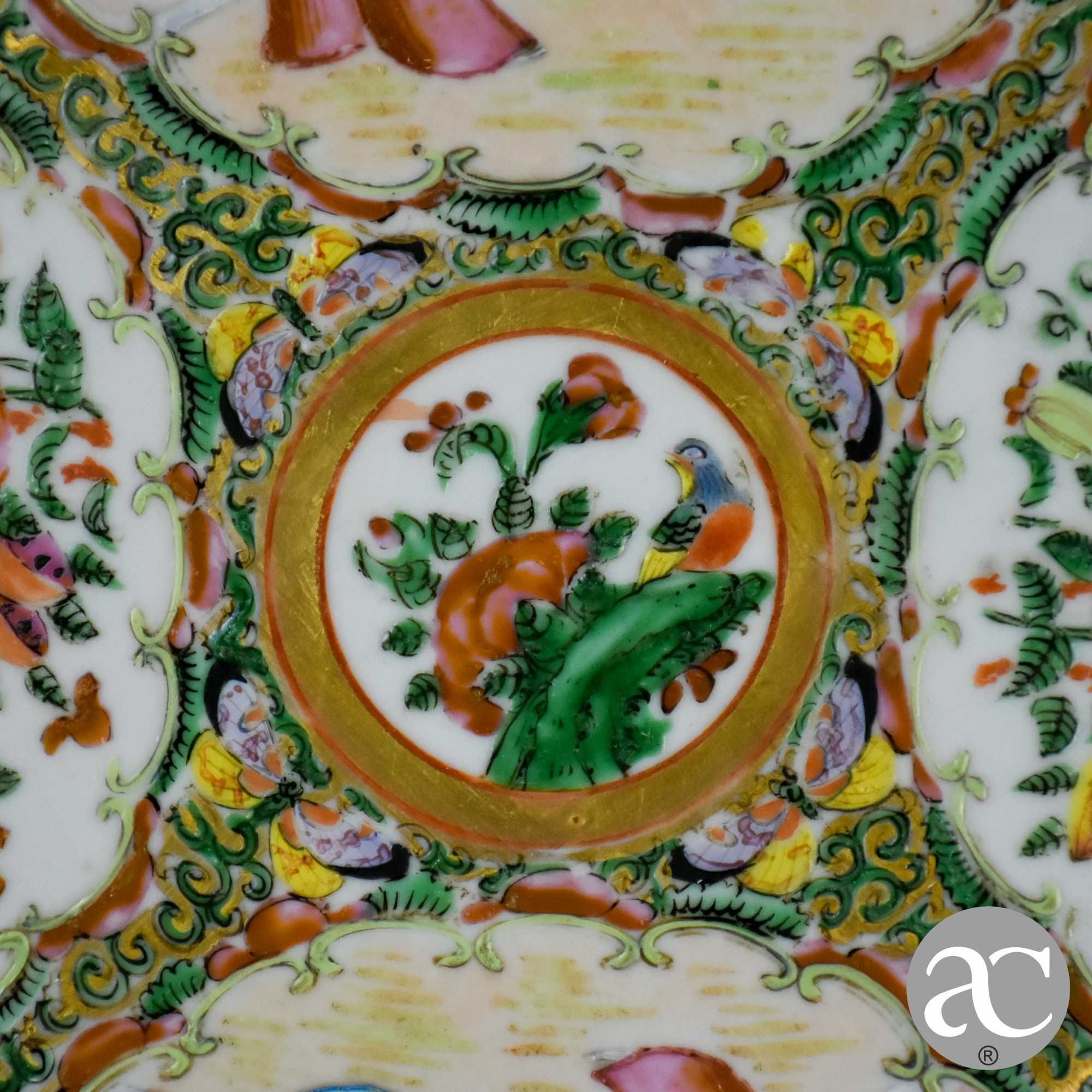 Prato em Porcelana da China decoração Mandarim, séc. XIX nº 4