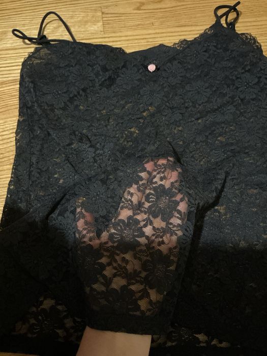 Черная кружевная маечка размер XS/S