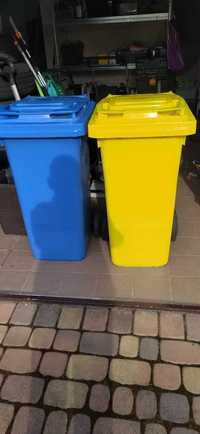 Pojemniki na odpady  120 l żółty i niebieski