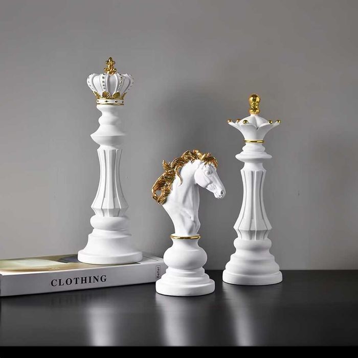Ogromne Figury Szachowe Król Królowa Skoczek PIĘKNE DEKORACJE