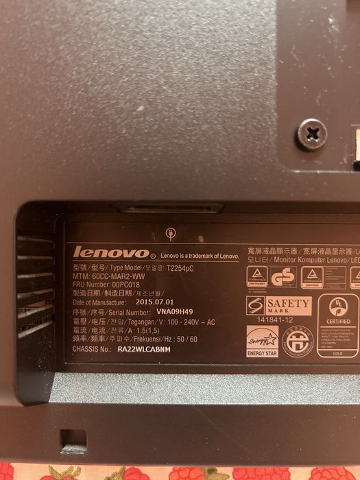Monitor Lenovo T2254PC