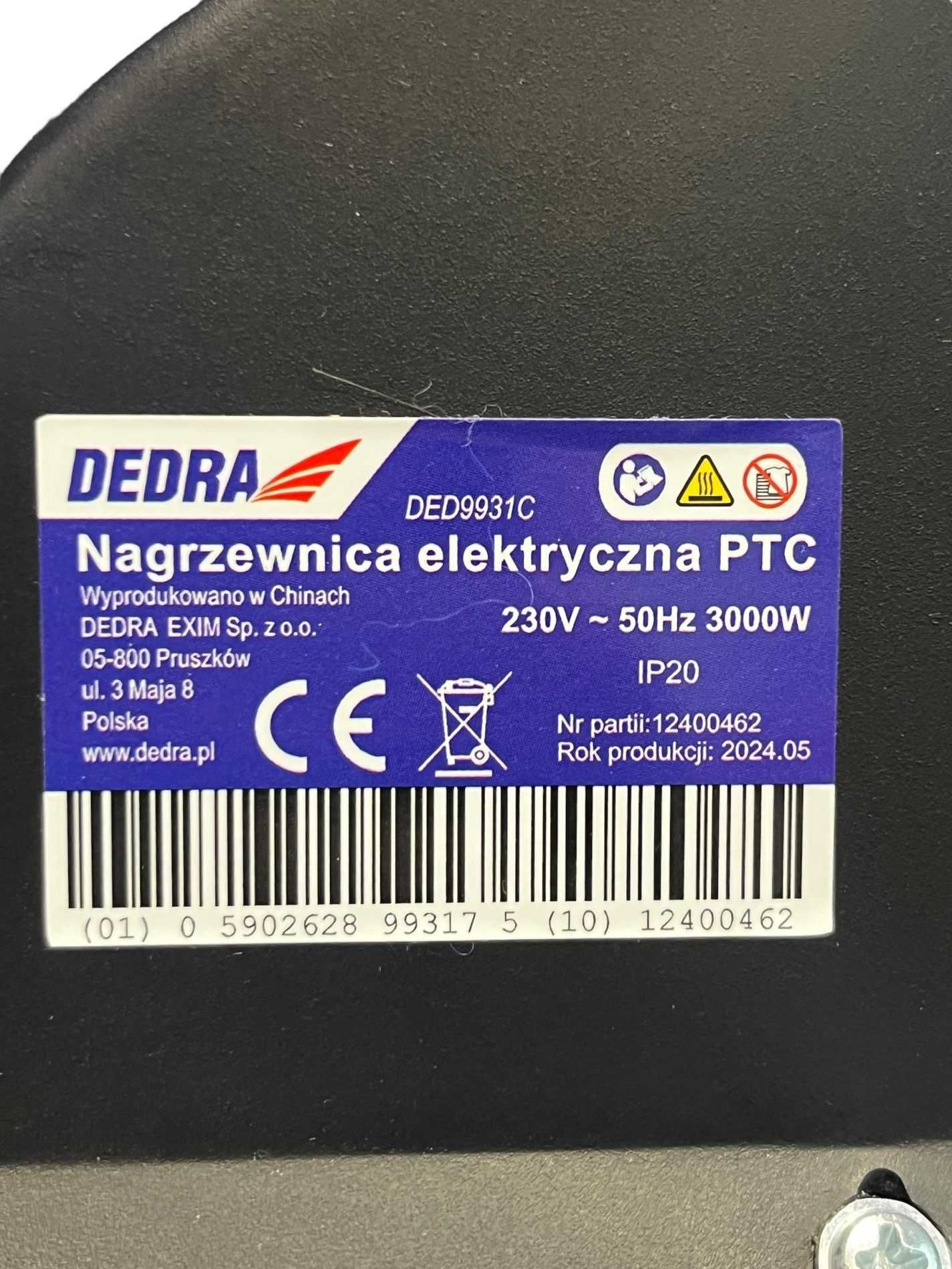 Nagrzewnica elektryczna Dedra PTC 3,0kW / DED9931C