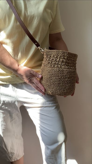 Сумка-відро Тренд з рафії