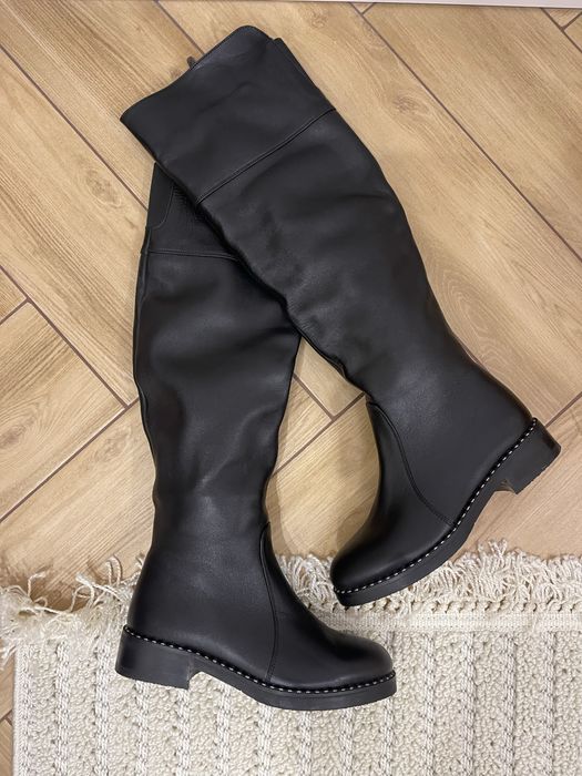 НОВІ шкіряні зимові чоботи ботфорди жіночі 37 розмір